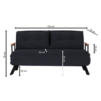 Pohovka SANDO čierna 5