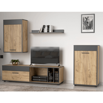 Obývacia stena SANI dub artisan/antracitová 1