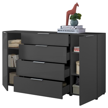 Komoda SANTORIN 4 antracitová 2