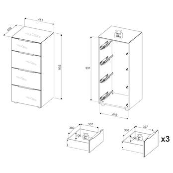 Komoda SANTORIN 9 antracitová 7