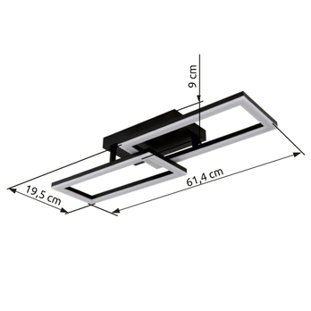 Stropné LED svietidlo SAPENA 3 čierna/biela 6