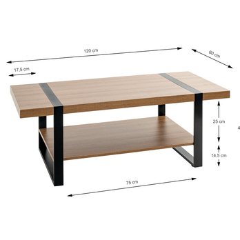 Konferenčný stolík SARAGOSSA 1 dub bologna/čierna 4