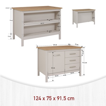 Ostrovček SARDEGNA 1 kašmírová/dub artisan 9