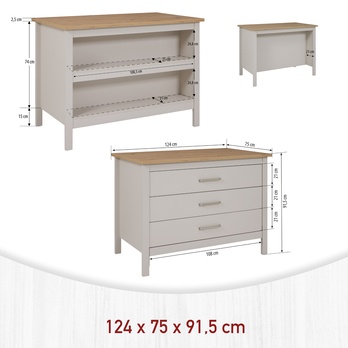 Ostrovček SARDEGNA 2 kašmírová/dub artisan 8