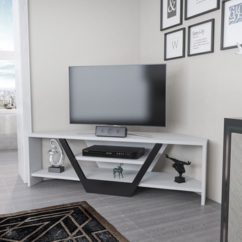 TV stolík SARES biela/čierna 1