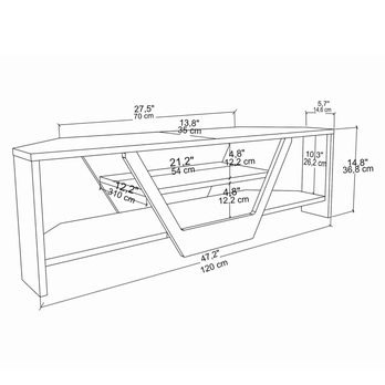 TV stolík SARES biela/čierna 5