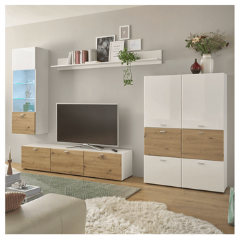 Obývacia stena SARI dub artisan/biela 1