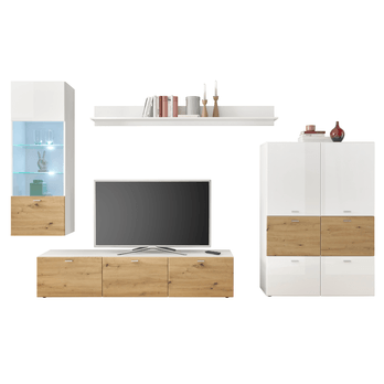 Obývacia stena SARI dub artisan/biela 3