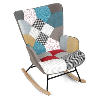 Hojdacie kreslo SARIA kaučukovník/patchwork 6