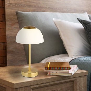 Stolná lampa SARIMA mosadz/biela 1