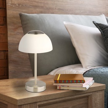 Stolná lampa SARIMA nikel/biela 1