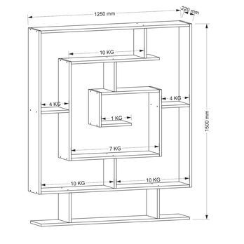 Regál/knižnica SARMASIK biela 2