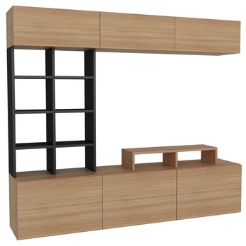 Obývacia stena SASA teak/čierna 3