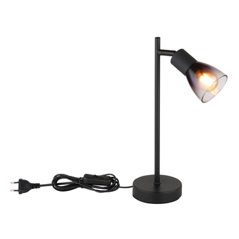 Stolná lampa SATELLA čierna/dymové sklo 4