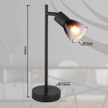 Stolná lampa SATELLA čierna/dymové sklo 5