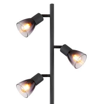Stojacia lampa SATELLA čierna/dymové sklo 5