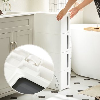 Regál s boxami SAVE biela/sivá 5