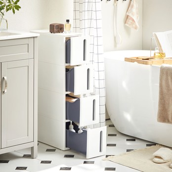 Regál s boxami SAVE biela/sivá 1