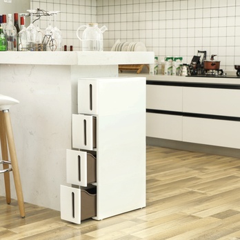 Regál s boxami SAVE biela/hnedá 3