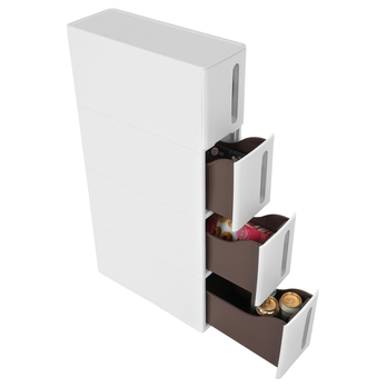 Regál s boxami SAVE biela/hnedá 7