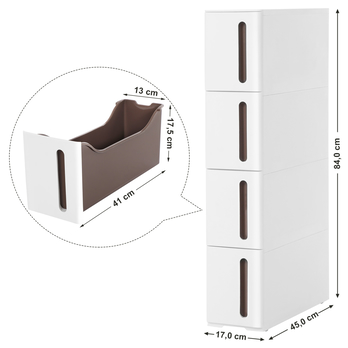Regál s boxami SAVE biela/hnedá 11