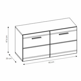 Lavica s úložným priestorom SAVIO biela vysoký lesk/dymová sivá 2