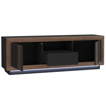 TV komoda  SAVONA čierna/dub bahnitý 2