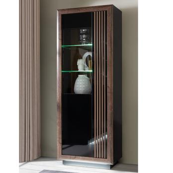 Vitrína SAVONA čierna/dub bahnitý, ľavá 1