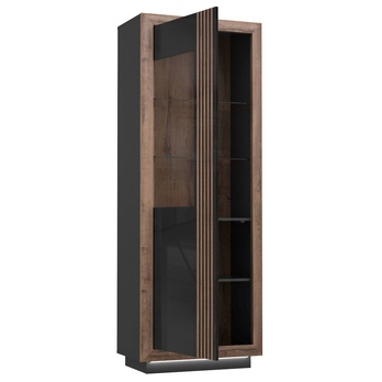 Vitrína SAVONA čierna/dub bahnitý, ľavá 4