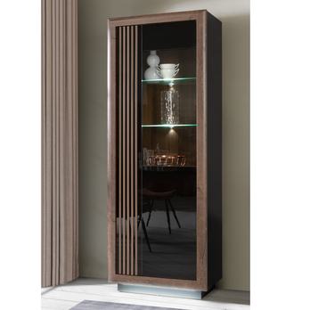 Vitrína SAVONA čierna/dub bahnitý, pravá 1