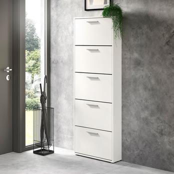 Skrinka na topánky SAXON 3 biela 1