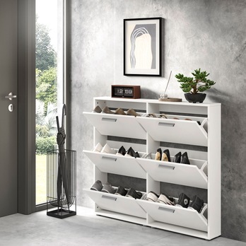 Skrinka na topánky SAXON 4 biela 7