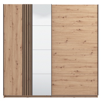 Šatníková skriňa SCALA dub artisan/čierna 2