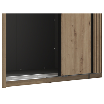 Šatníková skriňa SCALA dub artisan/čierna 3