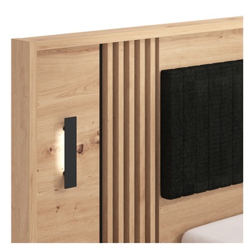 Posteľ s nočnými stolíkmi SCALA dub artisan/čierna, 160x200 cm 5