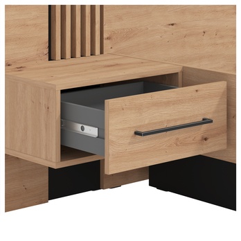 Posteľ s nočnými stolíkmi SCALA dub artisan/čierna, 160x200 cm 6