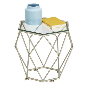 Prístavný stolík SCANDI šampanské/priesvitná 2