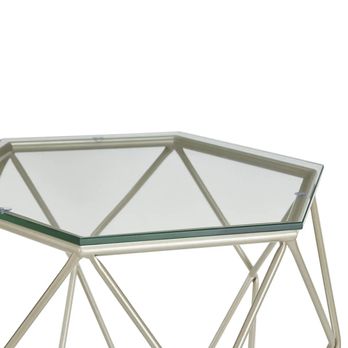 Prístavný stolík SCANDI šampanské/priesvitná 3