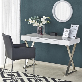 Písací stôl SCB-31 biela vysoký lesk 1