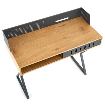 Písací stôl SCB-43 dub zlatý/čierna 2