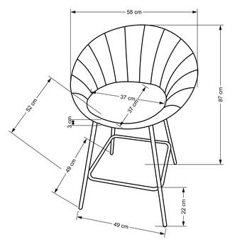 Barová stolička SCH-112 sivá/zlatá 6