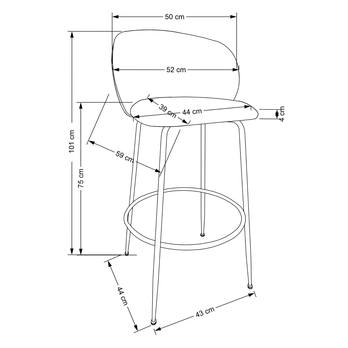 Barová stolička SCH-116 krémová/zlatá 4