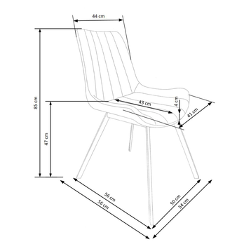 Jedálenská stolička SCK-279 sivá/čierna 5
