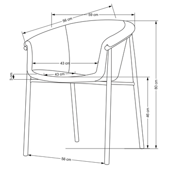 Jedálenská stolička SCK-489 sivá 9