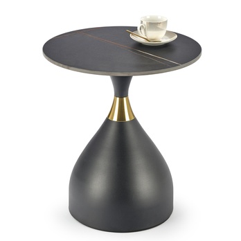 Prístavný stolík SCOLATO čierny mramor/zlatá 4