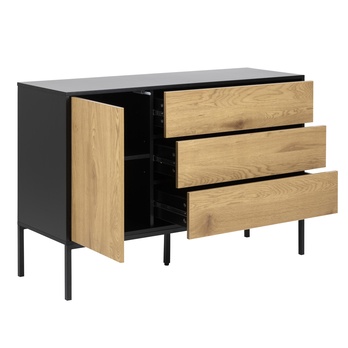 Komoda SEAFORD 120 matný divoký dub/matná čierna 2