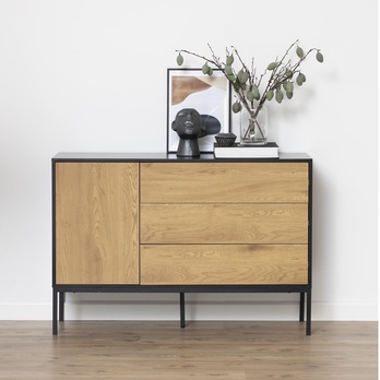 Komoda SEAFORD 120 matný divoký dub/matná čierna 8