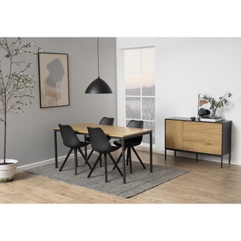 Jedálenský stôl SEAFORD 160 matný divoký dub/matná čierna 6