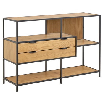 Regál/knižnica SEAFORD 18 dub divoký/čierna 4