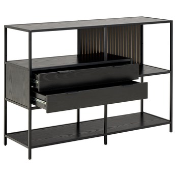 Regál/knižnica SEAFORD 18 čierna 2